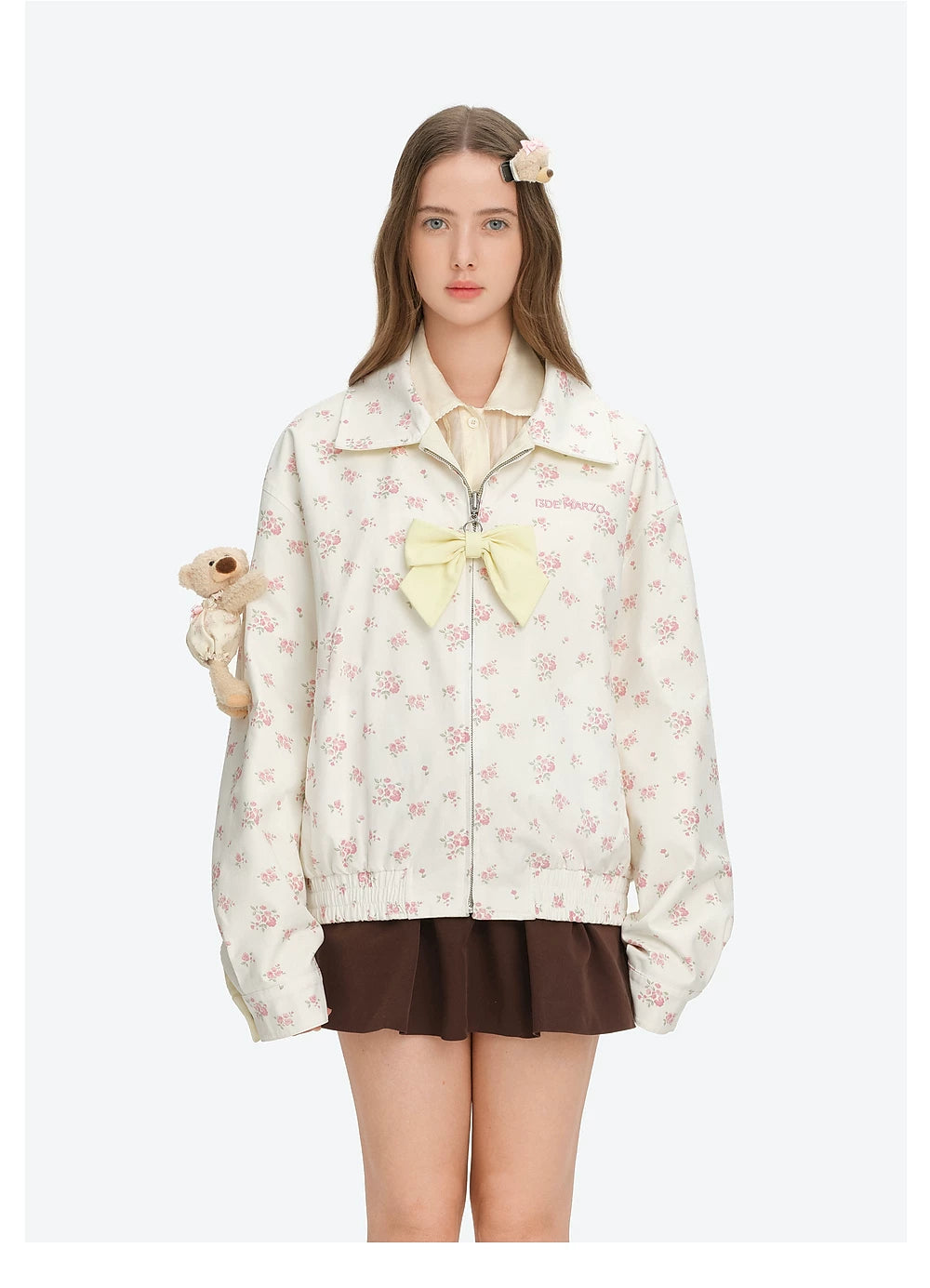 13DE MARZO Reverible Floral Print Jacket Yellow