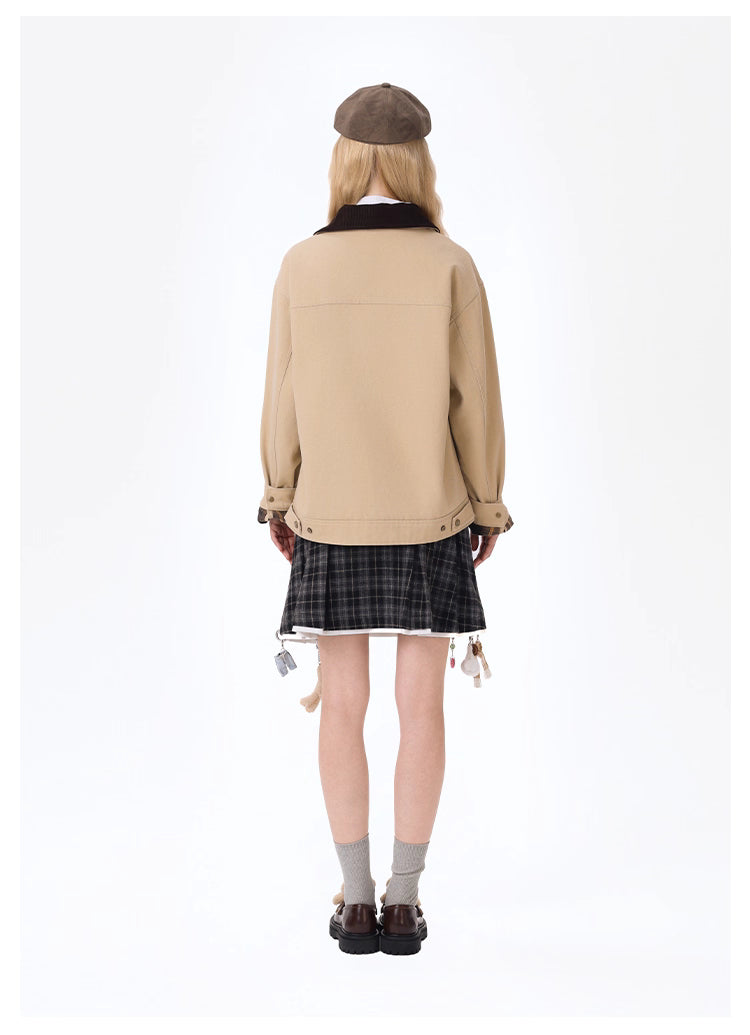 13DE MARZO Coat hanger checkered short skirt
