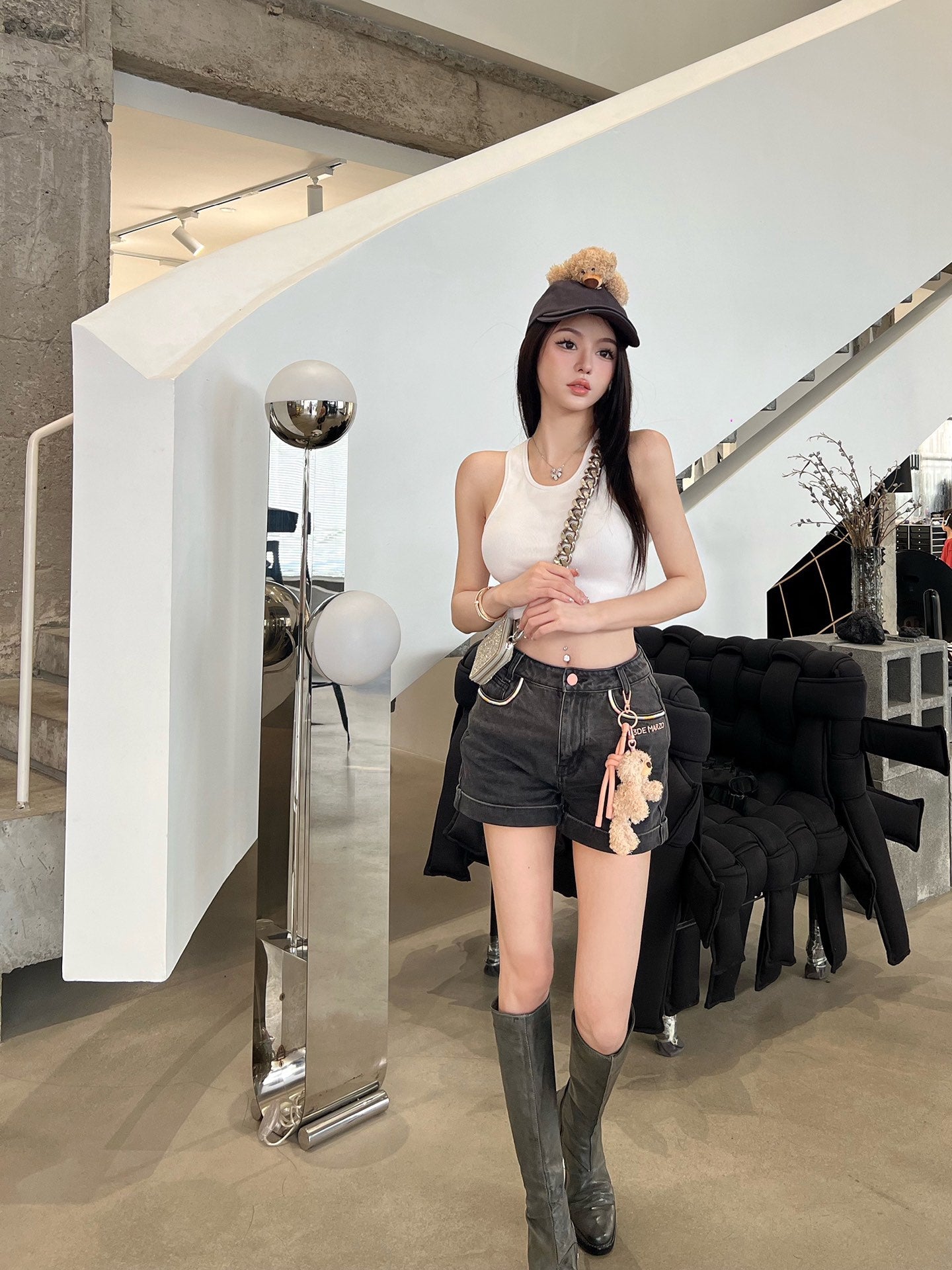 13 DE MARZO BEAR CLASSIC DENIM SHORTS