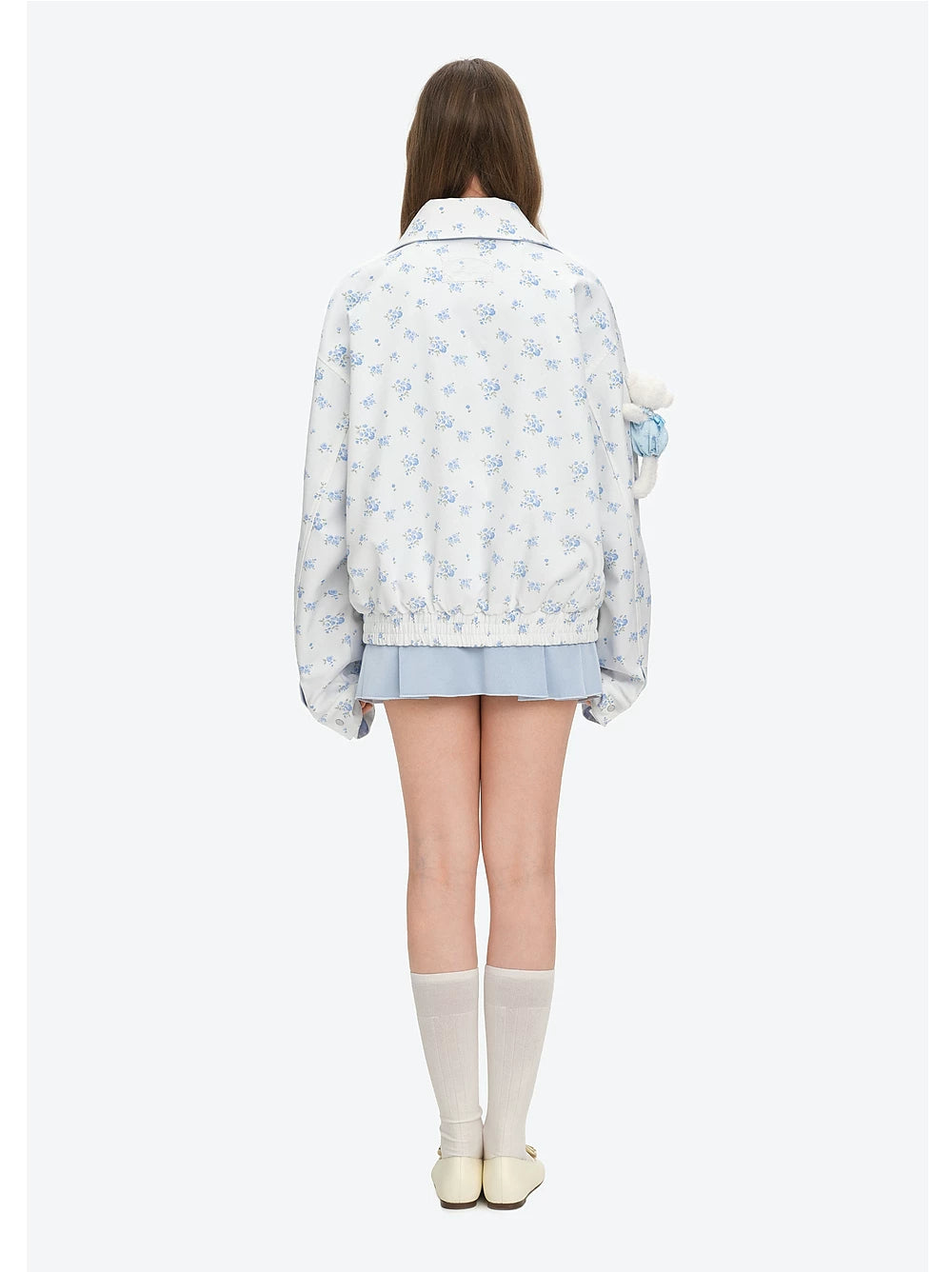 13DE MARZO Reverible Floral Print Jacket Blue