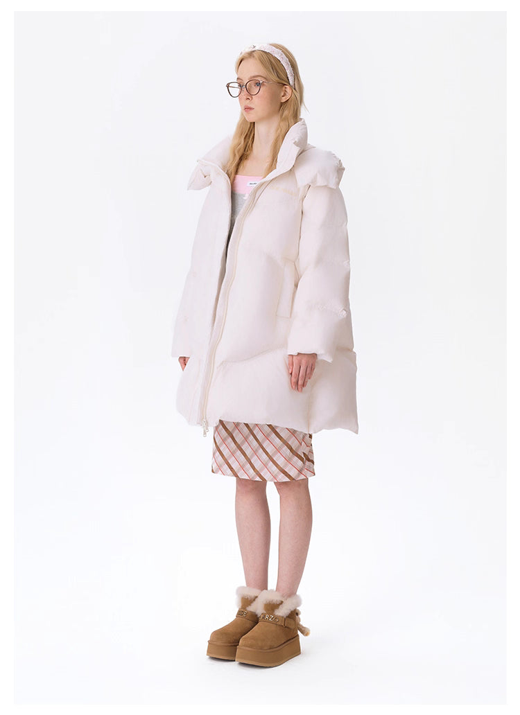 13DE MARZO Bear Long Down Puffer Jacket - White