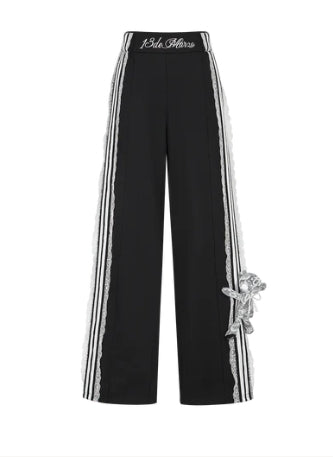 13DE MARZO BEAR STRIPE LACY PANTS