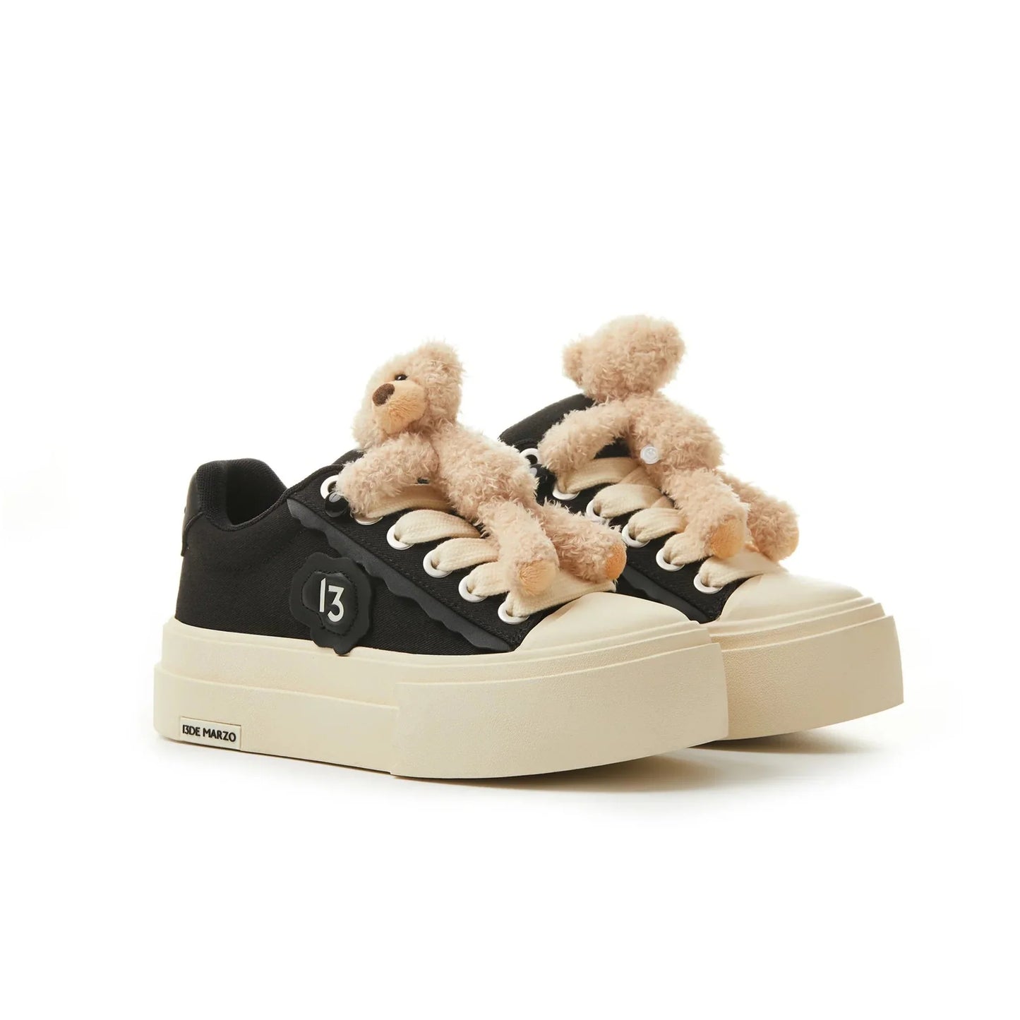 13 DE MARZO BEAR PLATFORM SNEAKERS IN BLACK