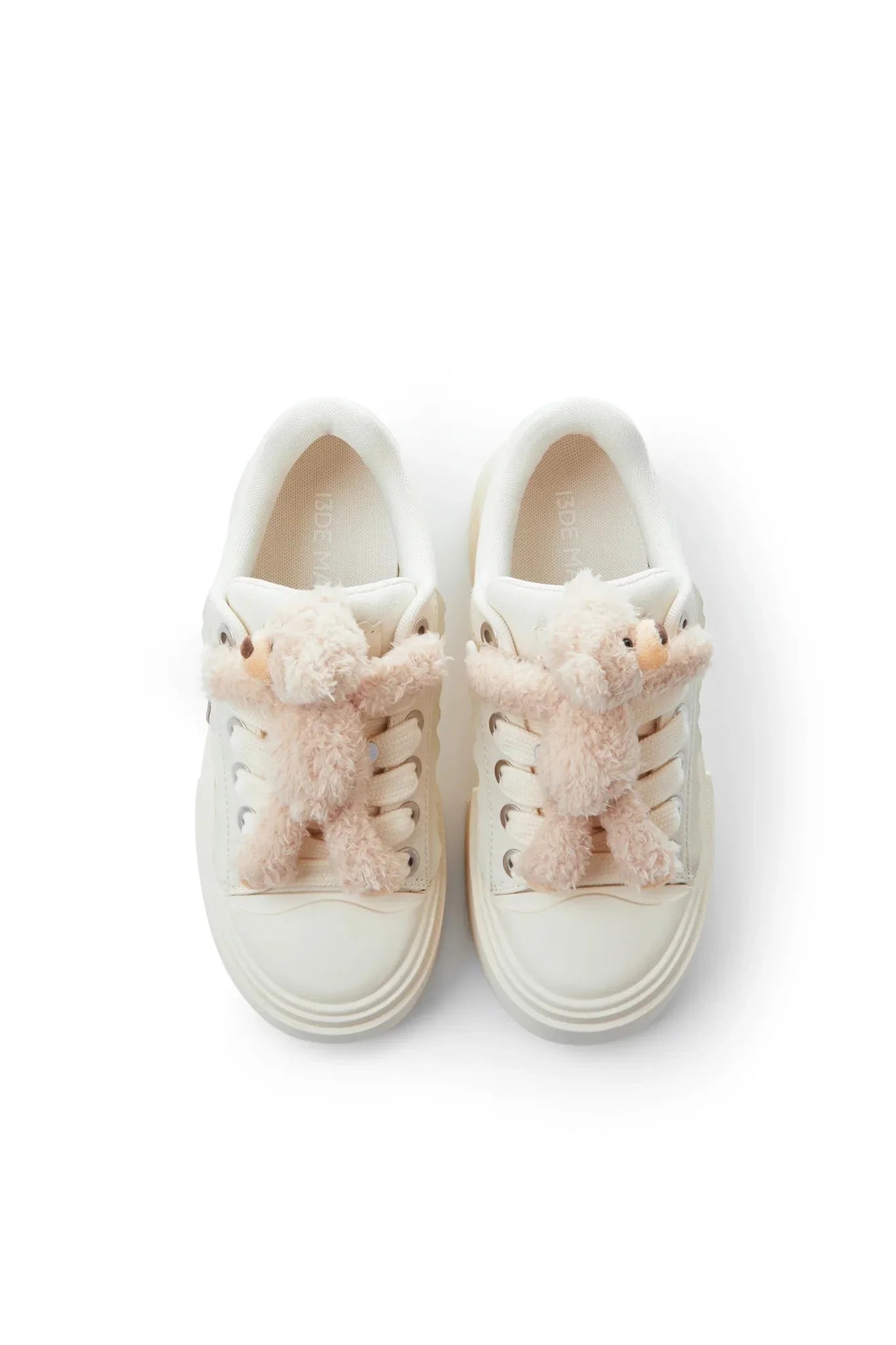 13 DE MARZO BEAR PLATFORM SNEAKERS IN WHITE