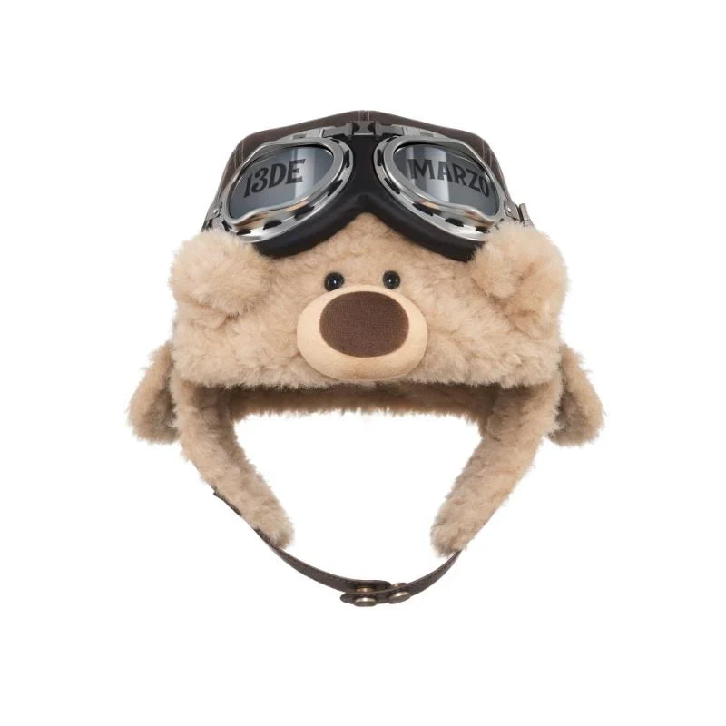 13DE MARZO Pilot Bear Vintage Hat Brown