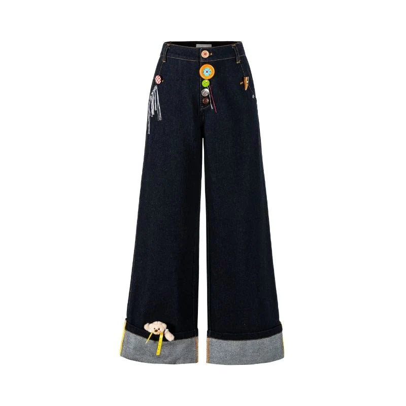 13DE MARZO Tailor Bear Button Jeans Navy Blue