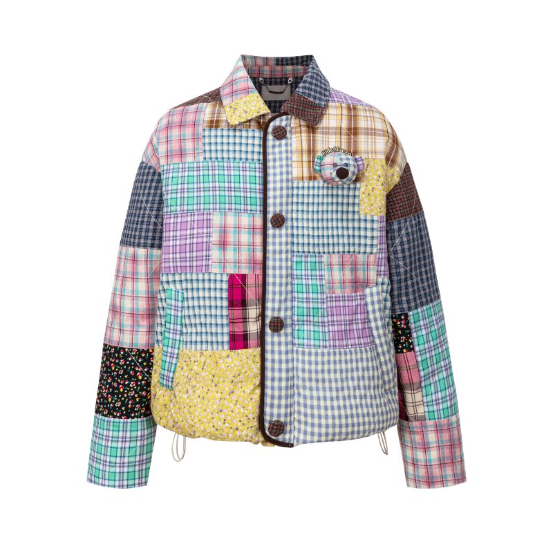 13DE MAROZ Plaid Patch Down Jacket