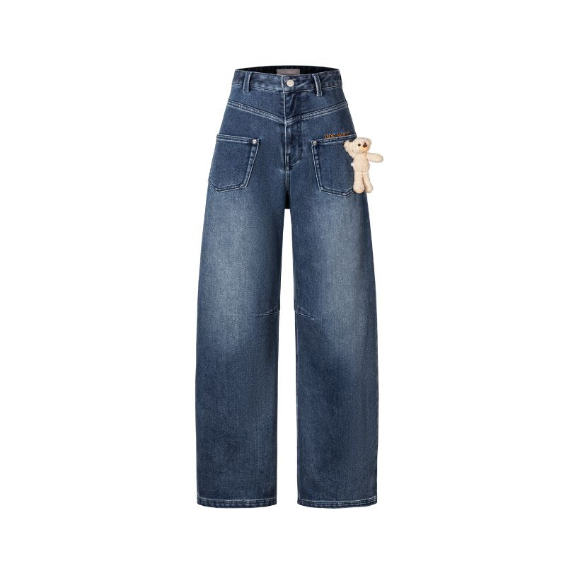 13DE MARZO Bear Brushed Relaxed Jeans Blue
