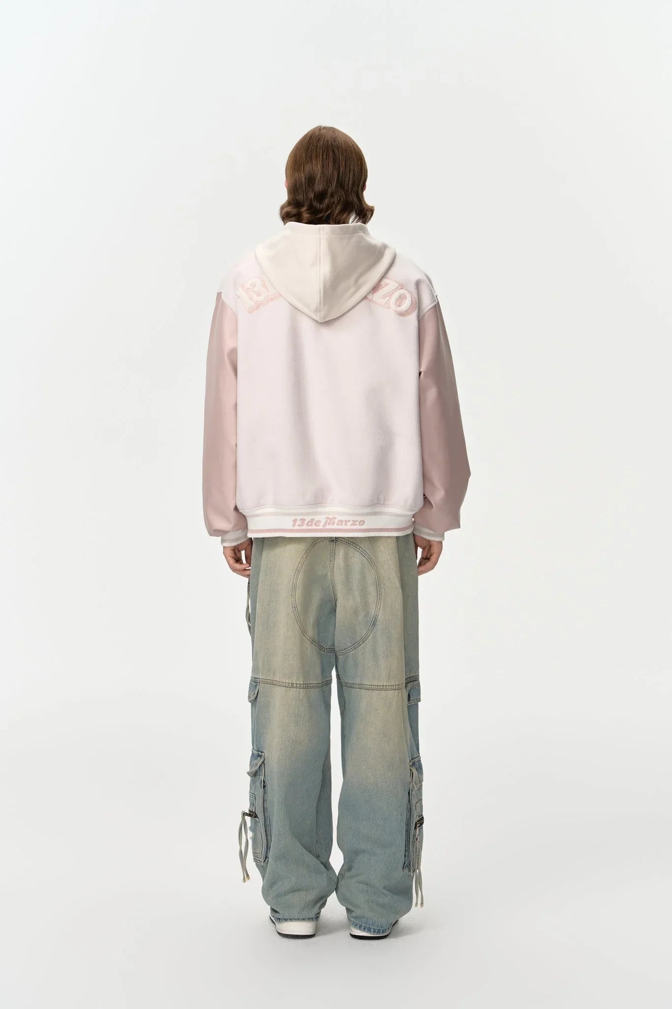 13DE MARZO DOOZOO GIANT BASEBALL JACKET IN PINK