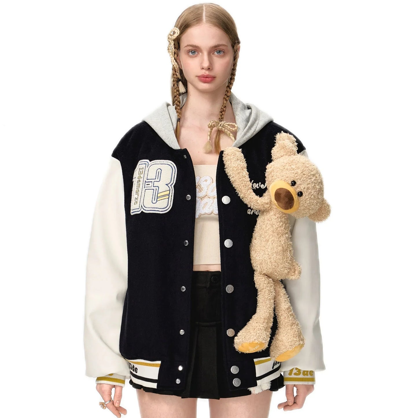 13DE MARZO DOOZOO GIANT BASEBALL JACKET IN NAVY