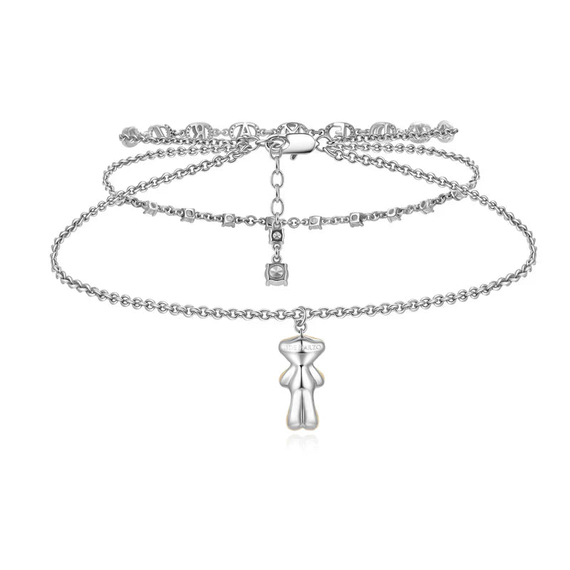 13DE MARZO Bear Hug Heart Layered Necklace