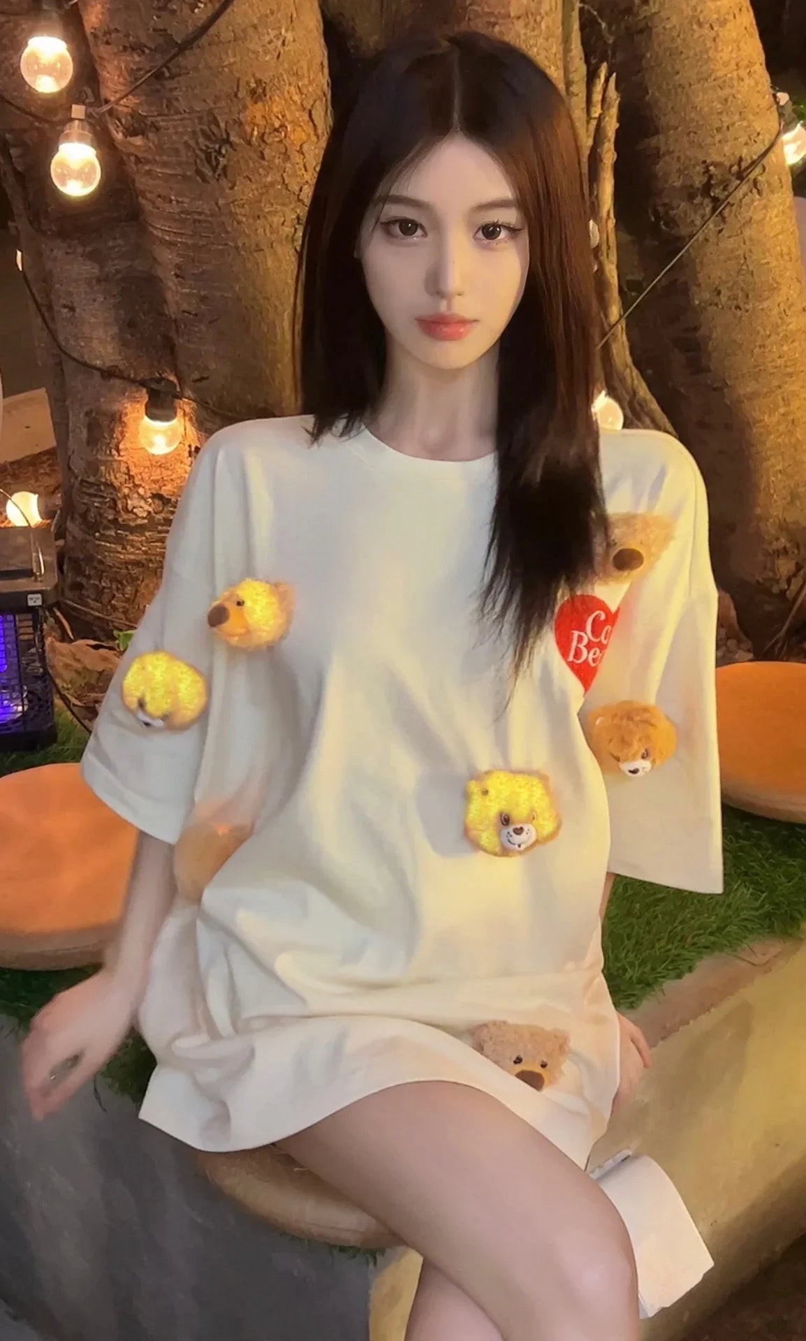 13DE MARZO X CARE BEARS LUMINOUS T-SHIRT GARDENIA